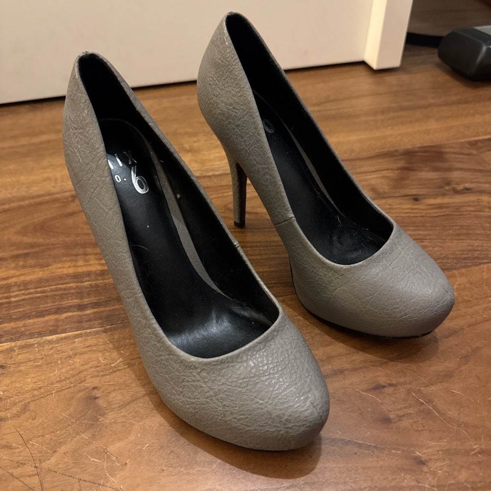 gray high heels
